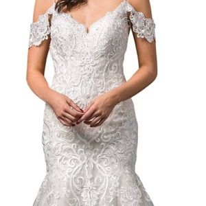 Never Worn -Designer Trumpet Wedding Dress New